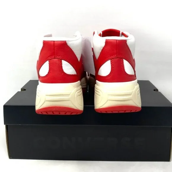 Converse Weapon CX Varsity Leather Shoes Women's Red White Mid Sneakers 172355C - Picture 8 of 11